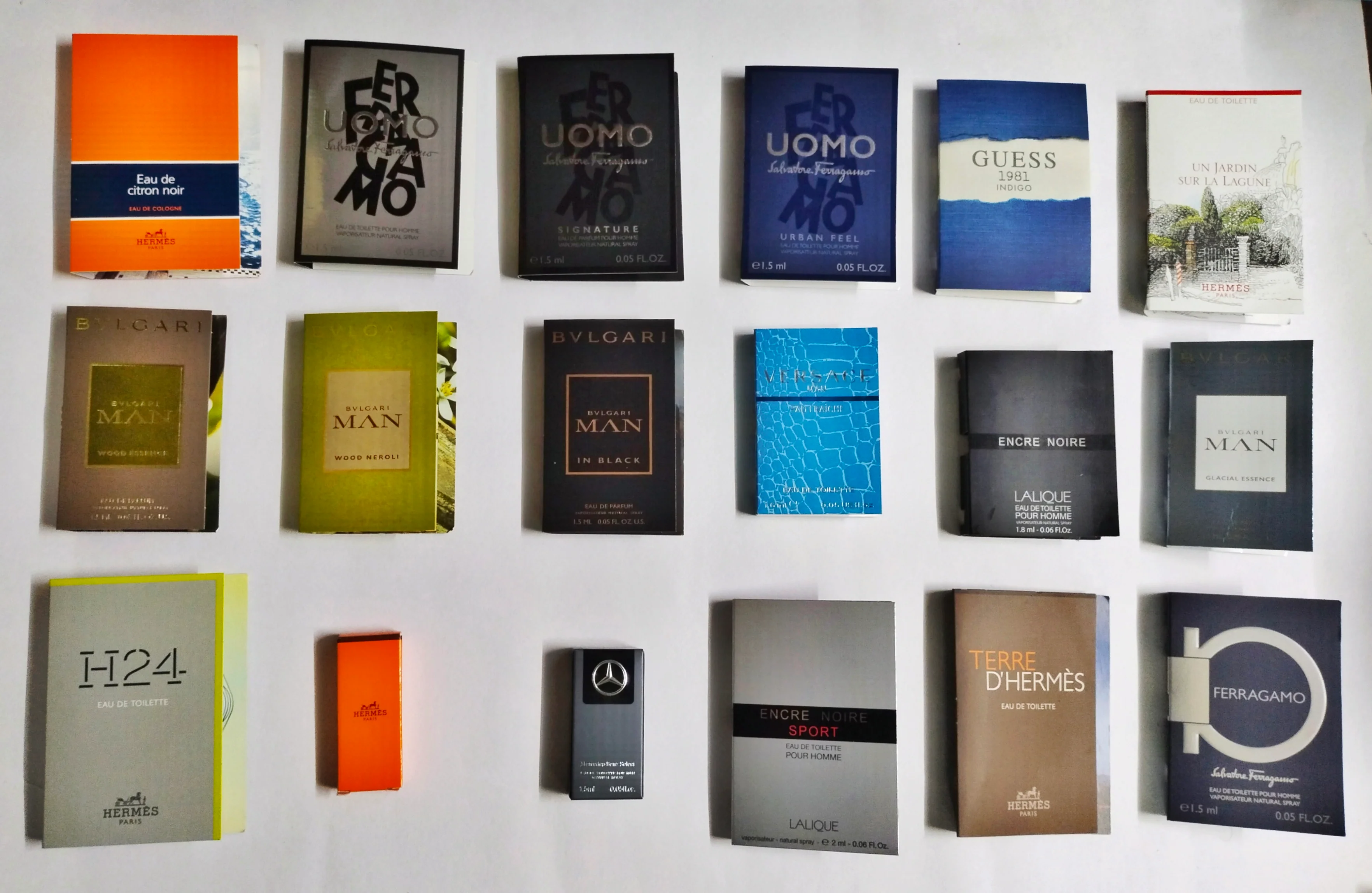 10 Designer Perfume Samples for Men - Mini Vials
